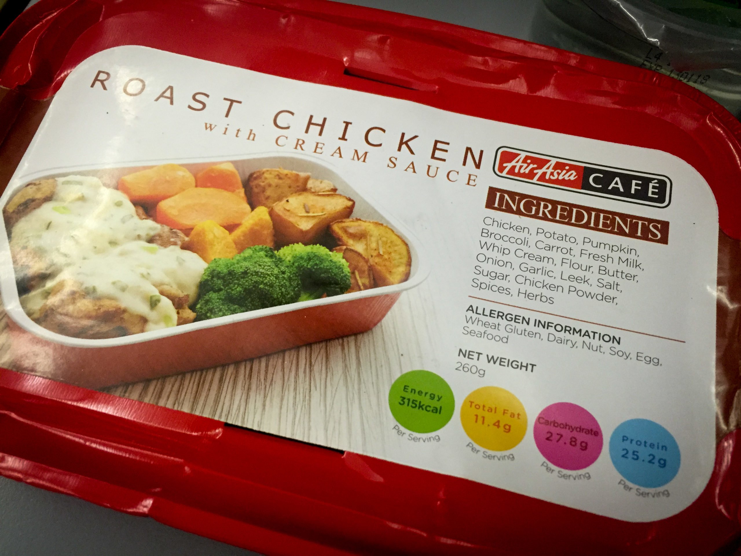 Roast Chicken with Cream Sauce - AirAsia In-flight Meal